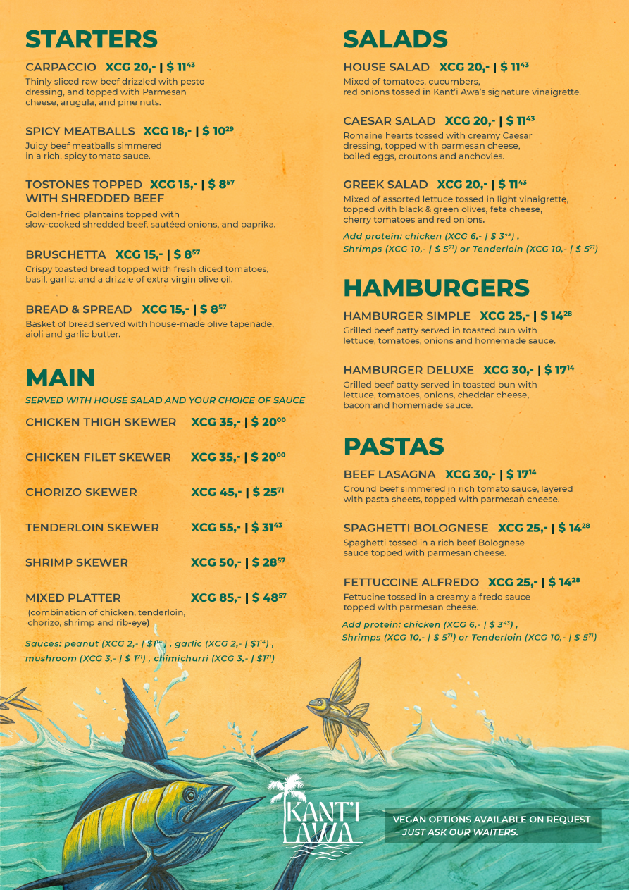 Kanti Awa Menu pagina 1